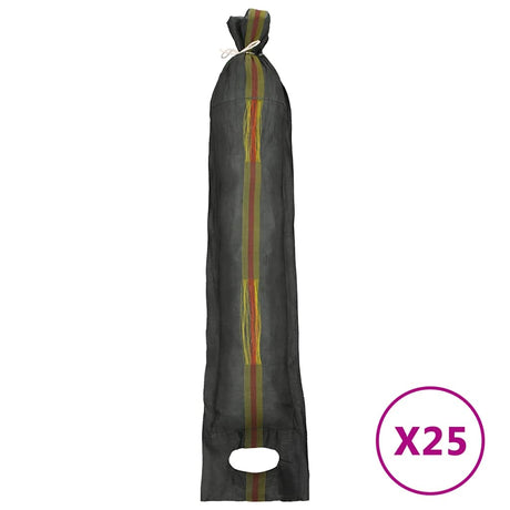 VidaXL sandsække 25 stk 103x25 cm HDPE mørkegrøn