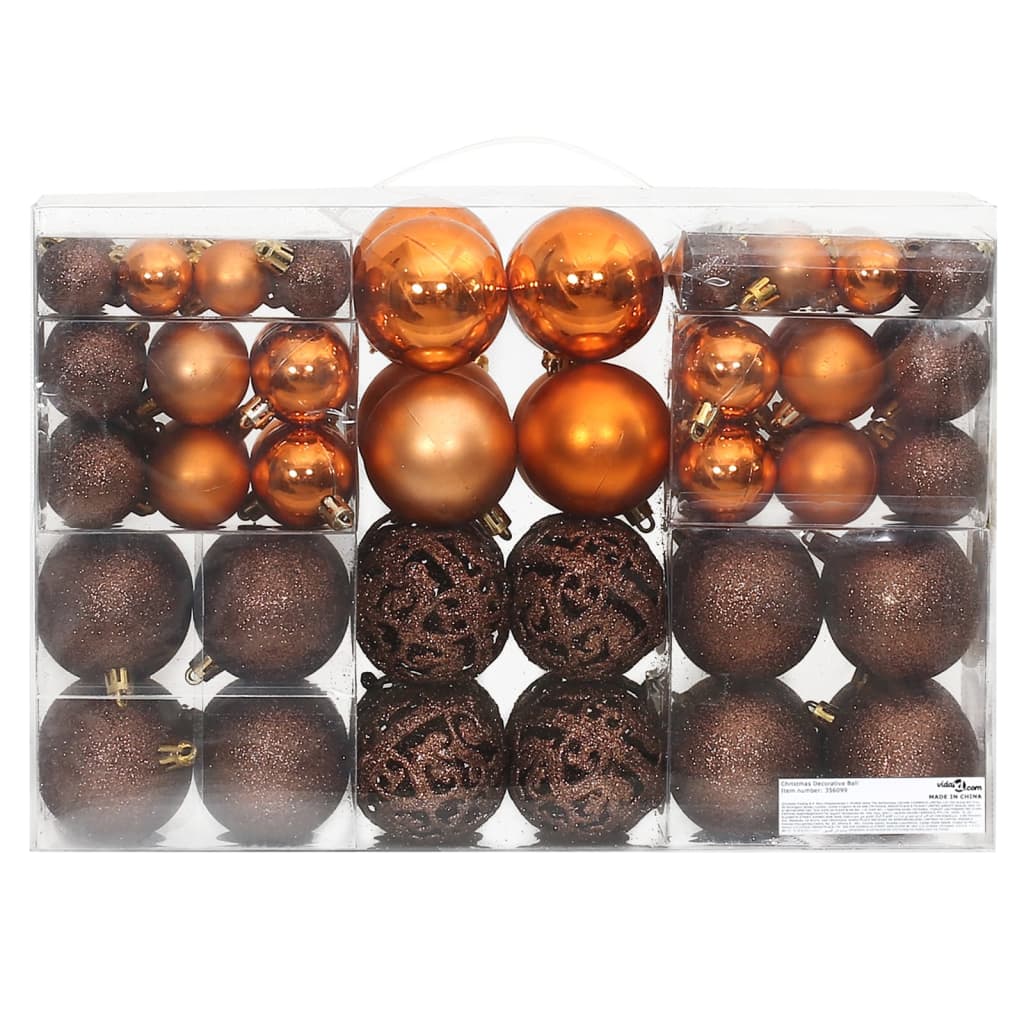 Vidaxl Christmas Balls 100 St 3 4 6 cm brun