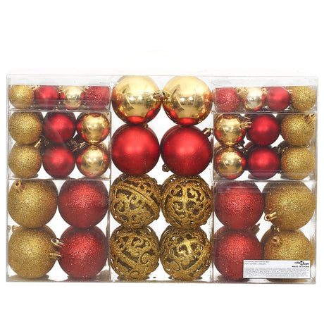 Vidaxl Christmas Balls 100 pcs 3 4 6 cm Golden and Wine Red