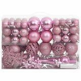 Vidaxl 111-delt julekuglesæt polystyren pink