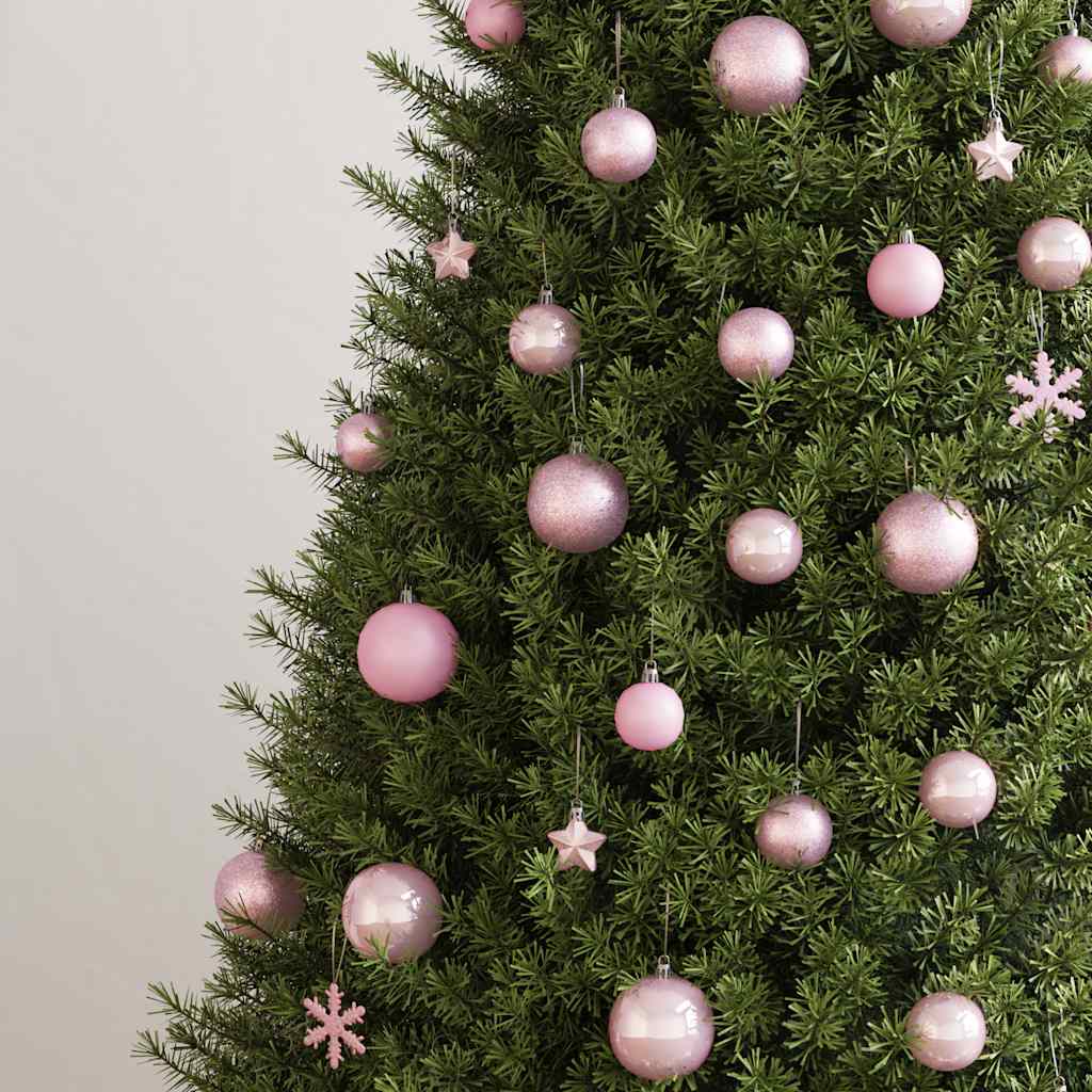 Vidaxl 111-delt julekuglesæt polystyren pink