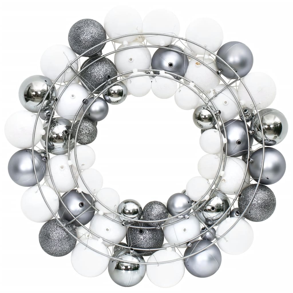 Vidaxl julekrans 45 cm polystyren hvid og grå