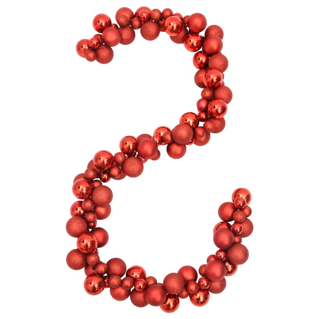 Vidaxl Christmas Garland Balls 175 cm polystyren rød