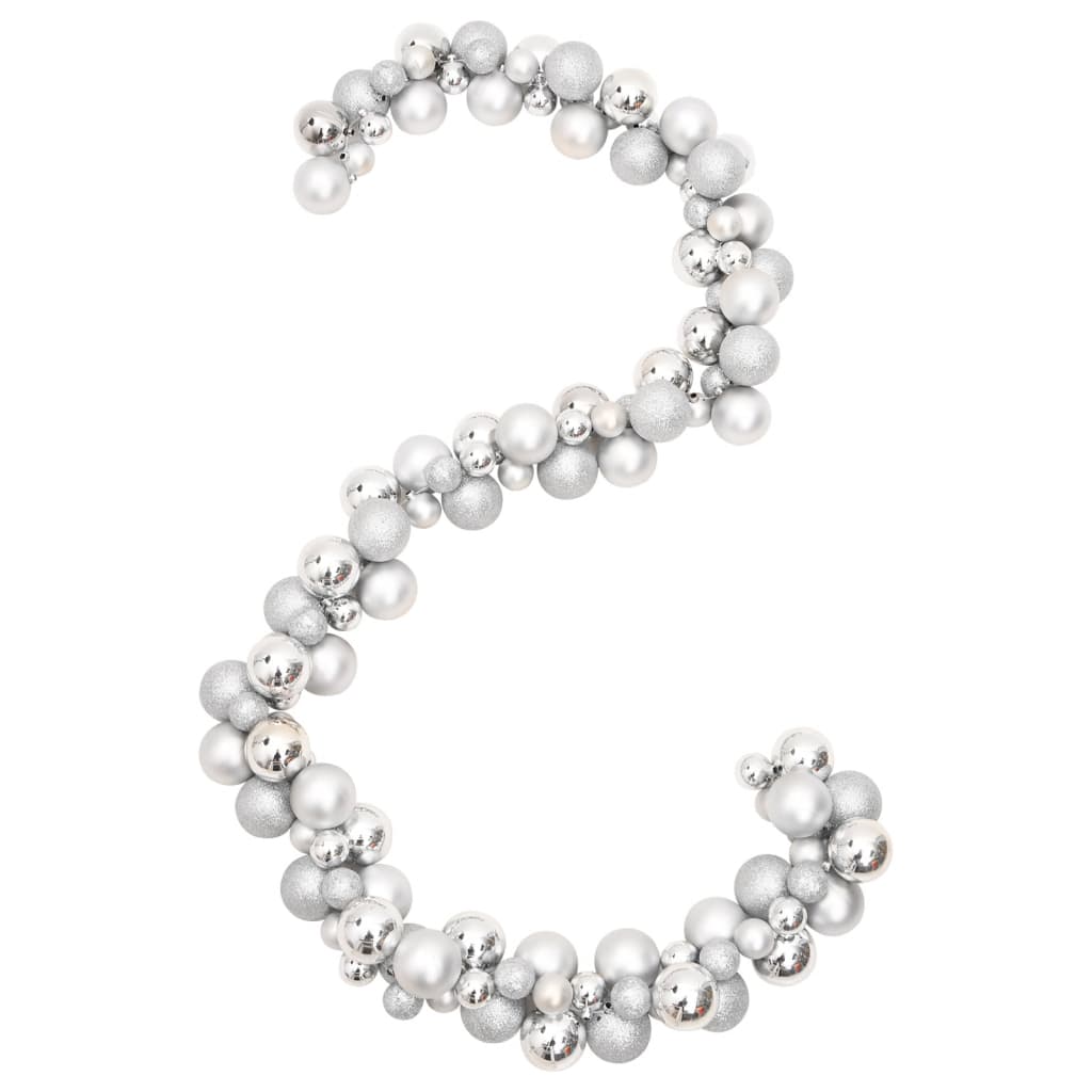 Vidaxl Christmas Garland Balls 175 cm polystyren sølvfarvet
