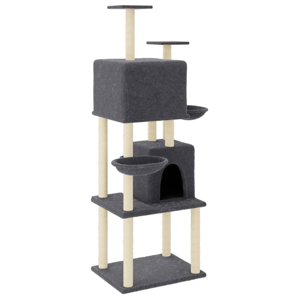 Vidaxl kattemøbler med sisal skraber stillinger 180 cm mørkegrå