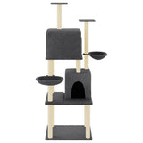 Vidaxl kattemøbler med sisal skraber stillinger 180 cm mørkegrå