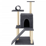 Vidaxl Cat møbler med sisal skrabe stolper 110,5 cm mørkegrå