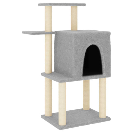 Vidaxl kattemøbler med sisal skrabe stolper 97 cm lysegrå