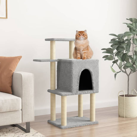 Vidaxl kattemøbler med sisal skrabe stolper 97 cm lysegrå