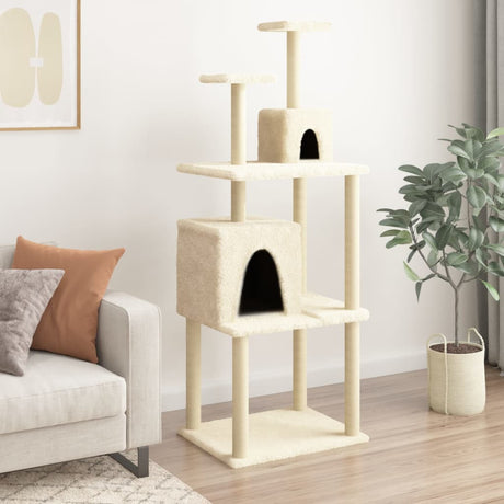 Vidaxl kattemøbler med sisal skraber stillinger 167 cm creme -farvet