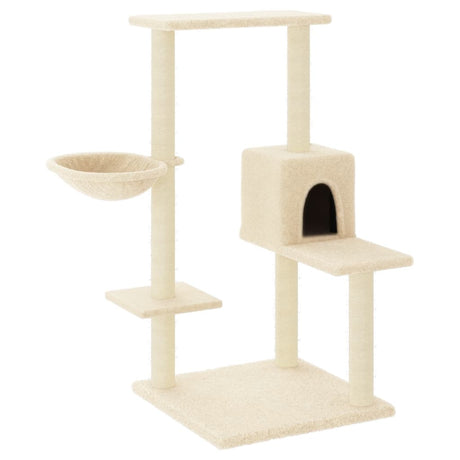 Vidaxl kattemøbler med sisal skrabe stolper 95 cm creme -farvet