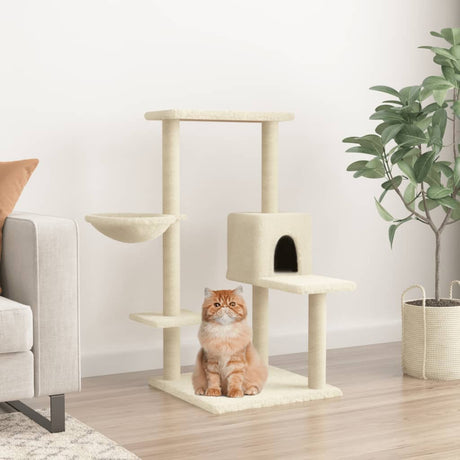 Vidaxl kattemøbler med sisal skrabe stolper 95 cm creme -farvet