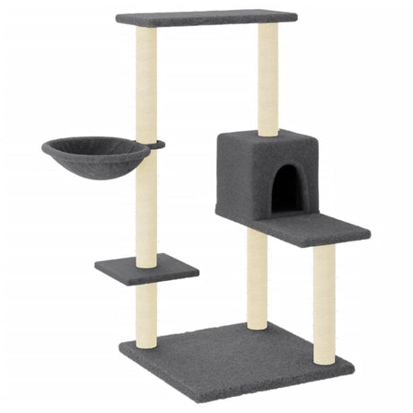 Vidaxl kattemøbler med sisal skrabe stolper 95 cm mørkegrå