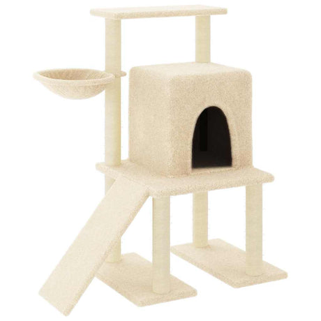 Vidaxl kattemøbler med sisal skrabe stolper 96,5 cm creme -farvet