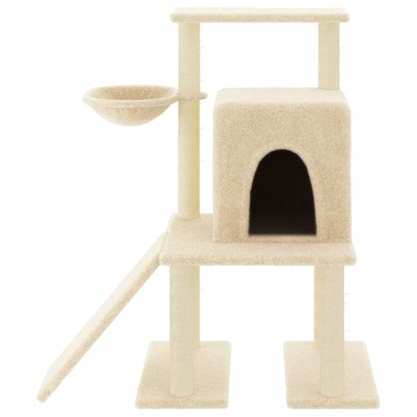 Vidaxl kattemøbler med sisal skrabe stolper 96,5 cm creme -farvet