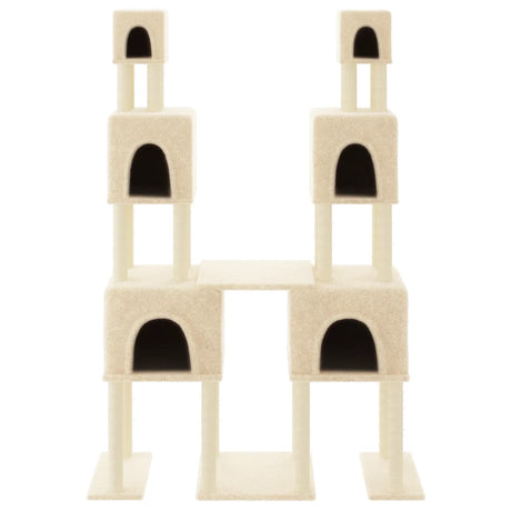 Vidaxl kattemøbler med sisal skrabe stolper 199 cm creme -farvet