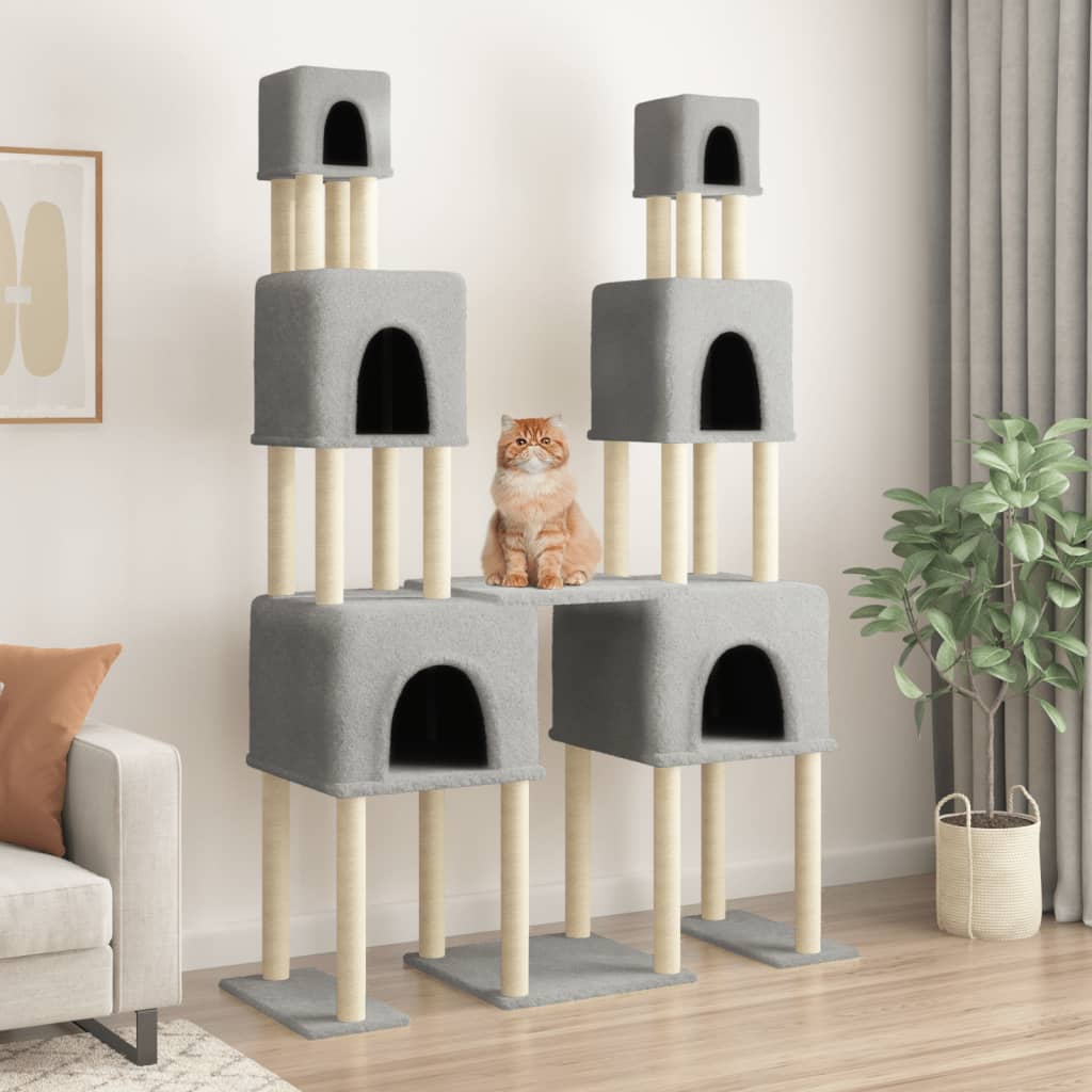 Vidaxl kattemøbler med sisal skrabe poster 199 cm lysegrå
