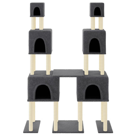 Vidaxl kattemøbler med sisal skraber stillinger 199 cm mørkegrå