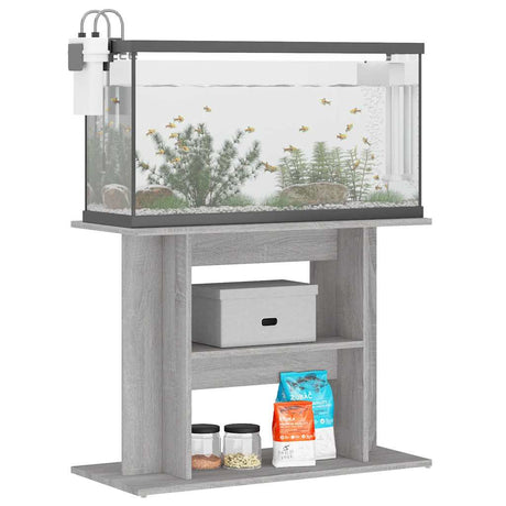 Vidaxx akvariestativ betongrå 80x35x60 cm konstrueret træ