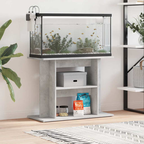 Vidaxx akvariestativ betongrå 80x35x60 cm konstrueret træ
