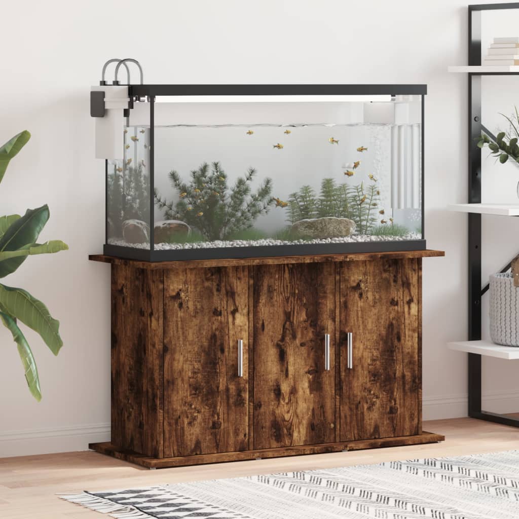 Vidaxl Aquarium Standard 101x41x58 cm Forarbejdet træ Røget eg Farve