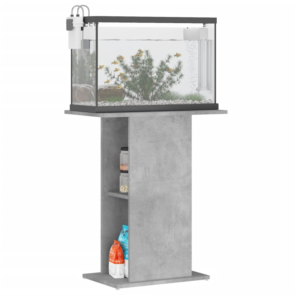Vidaxx akvariestativ betongrå 60,5x36x72,5 cm konstrueret træ