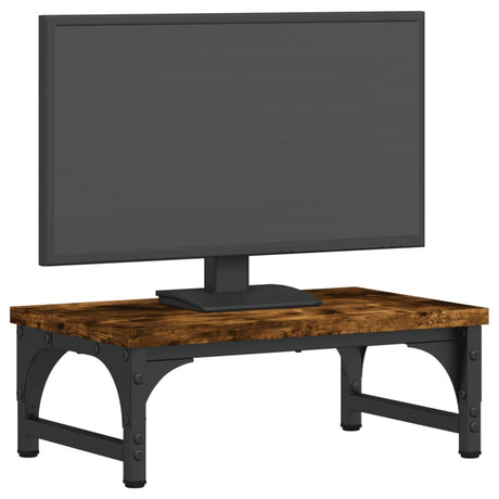 Vidaxxl Monitor Stand 37x23x14 cm Forarbejdet træ, røget eg