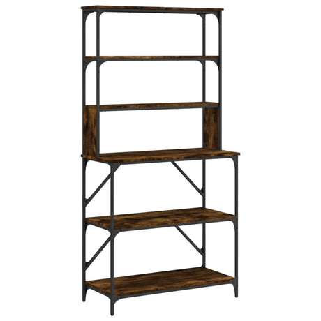 Vidaxl BakkersRek 6-lag 90x40x180 cm forarbejdet træ røget eg farve