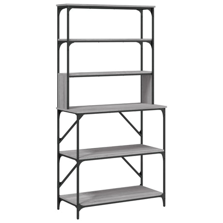 Vidaxl BakkersRek 6-lag 90x40x180 cm forarbejdet træ grå sonoma eg