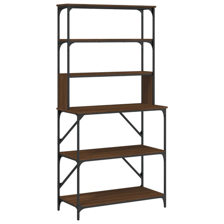 Vidaxl Bakers Rack 6-lag 90x40x180 cm forarbejdet træbrun eg farve