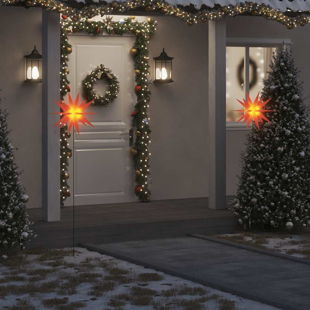 Vidaxl julelampe med jordstift og LED foldbar 57 cm rød