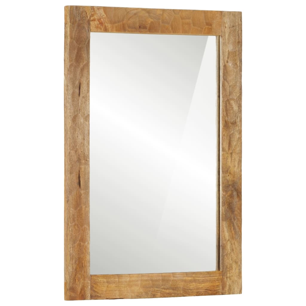 Vidaxl badeværelse spejl 50x70x2,5 cm fast mango træ og glas
