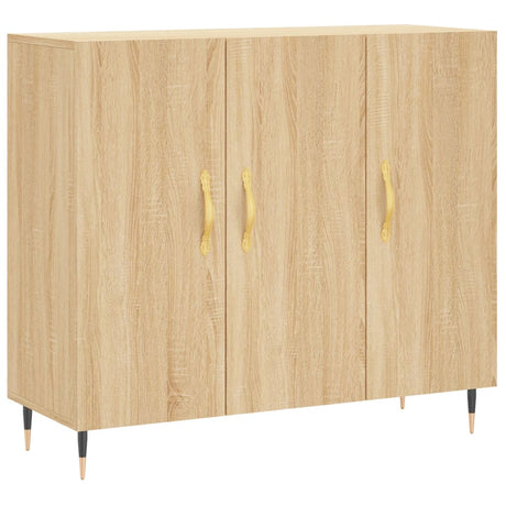 Vidaxl dressoir 90x34x80 cm bewerkt hout sonoma eikenkleurig