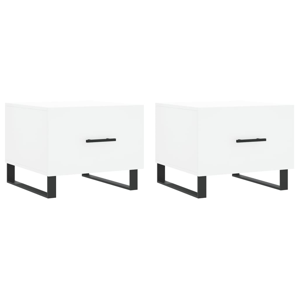 Vidaxl salontafels 2 st 50x50x40 cm bewerkt hout wit