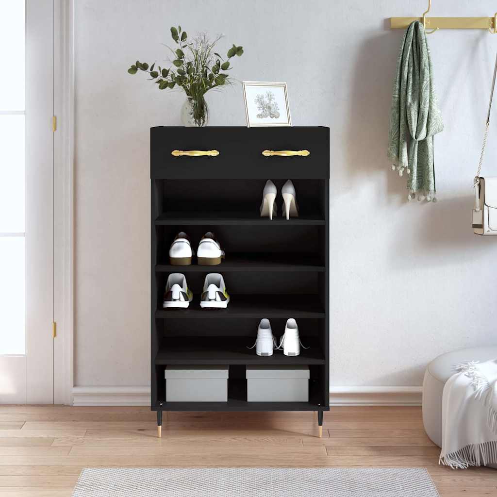 Vidaxl schoenenkast 60x35x105 cm bewerkt hout zwart