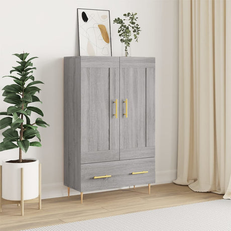 Vidaxl hoge kast 69,5x31x115 cm bewerkt hout grijs sonoma eikenkleurig
