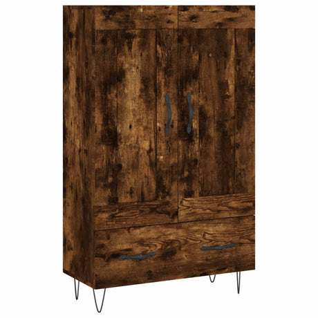 Vidaxl hoge kast 69,5x31x115 cm bewerkt hout gerookt eikenkleurig