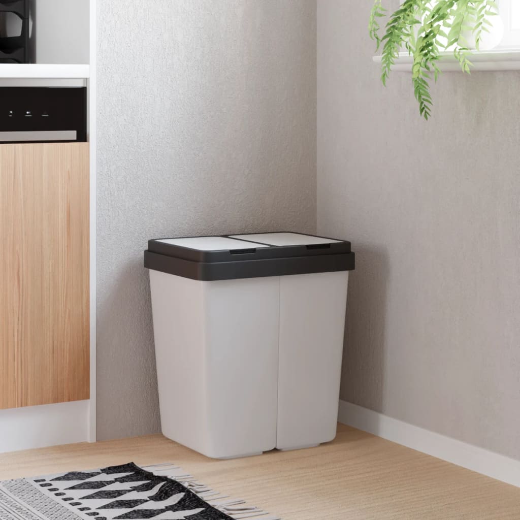 Vidaxl affald kan dobbelt 2x25 l hvid