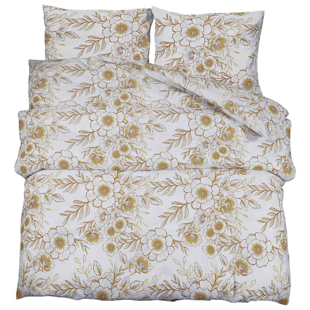 Vidaxl Duvet Crossing Set 200x200 cm bomuld hvid og brun