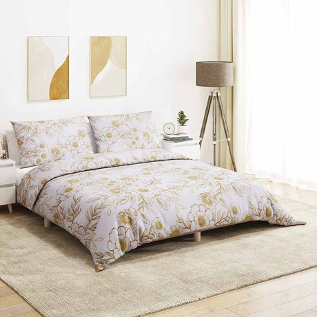 Vidaxl Duvet Crossing Set 200x200 cm bomuld hvid og brun