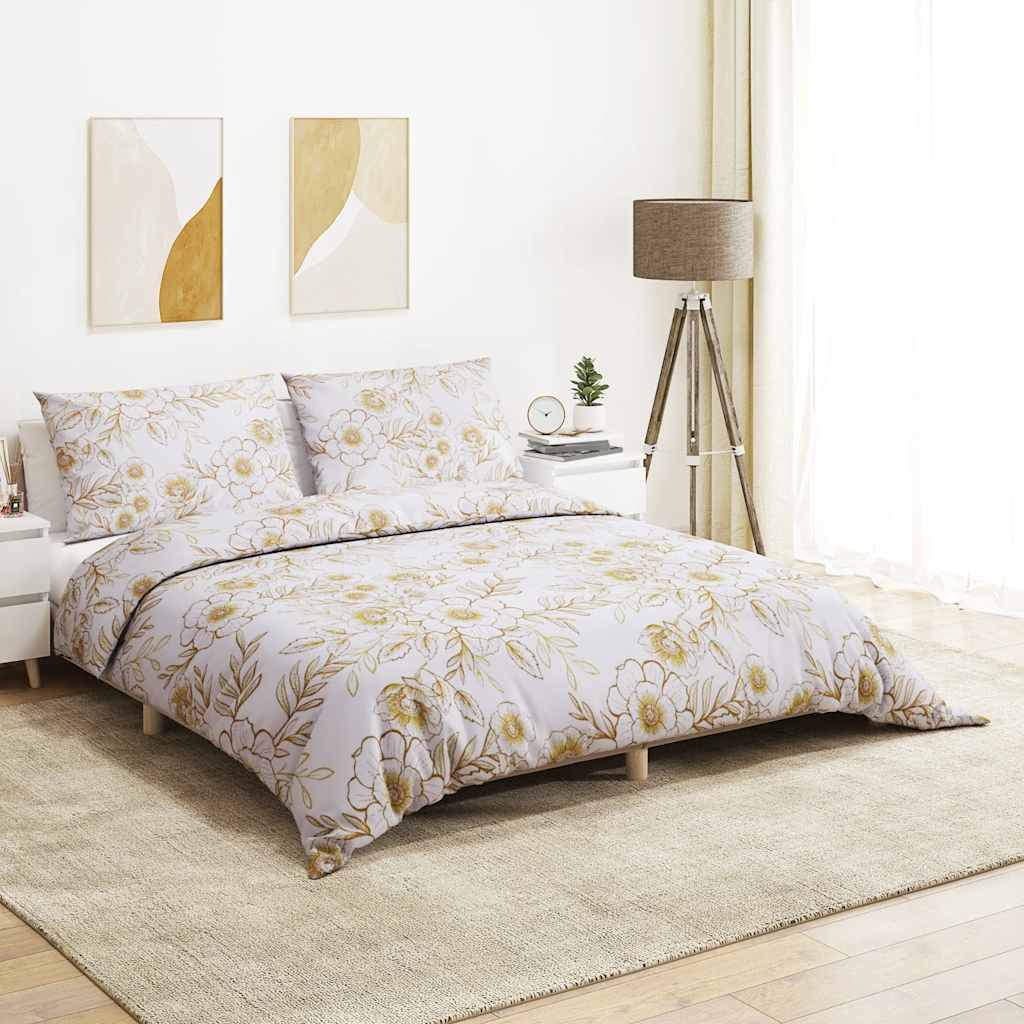 Vidaxl Duvet Crossing Set 200x200 cm bomuld hvid og brun