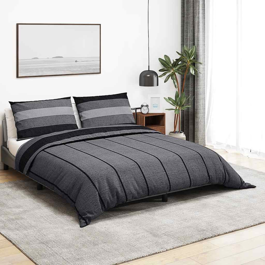 Vidaxx dynebetræk sæt 200x220 cm bomuld mørkegrå