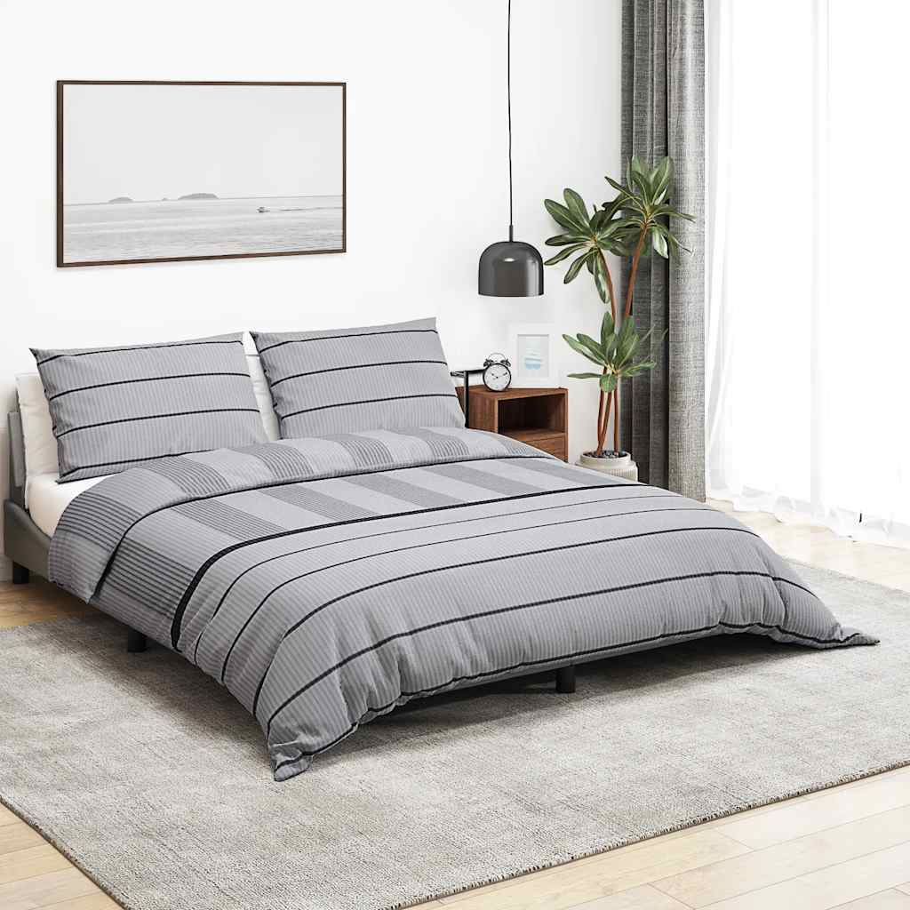 Vidaxl dyneoverbetaling sæt 140x200 cm bomuld grå