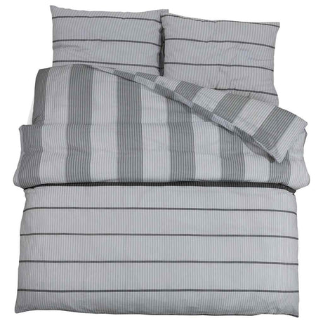 Vidaxl Duvet Crossing Set 240x220 cm bomuld grå
