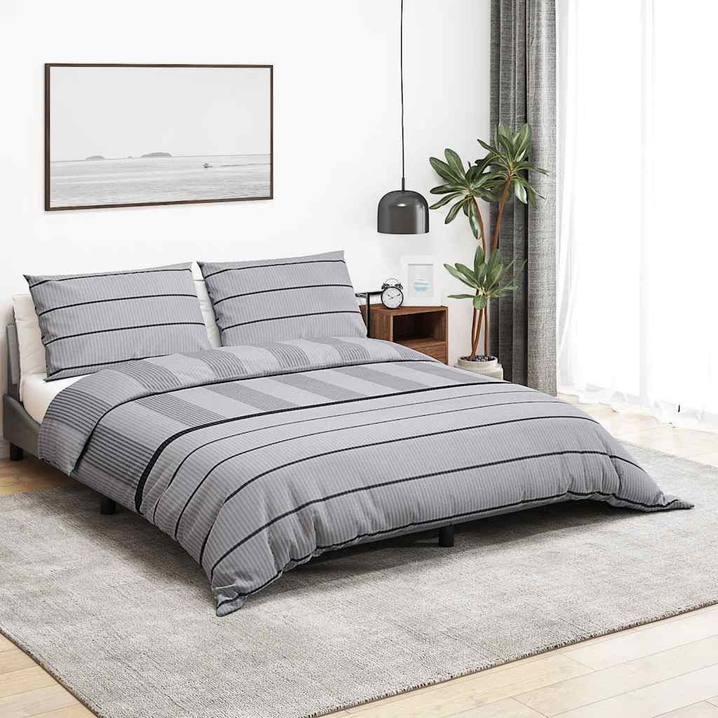 Vidaxl dyneoverbetaling sæt 140x200 cm bomuld grå