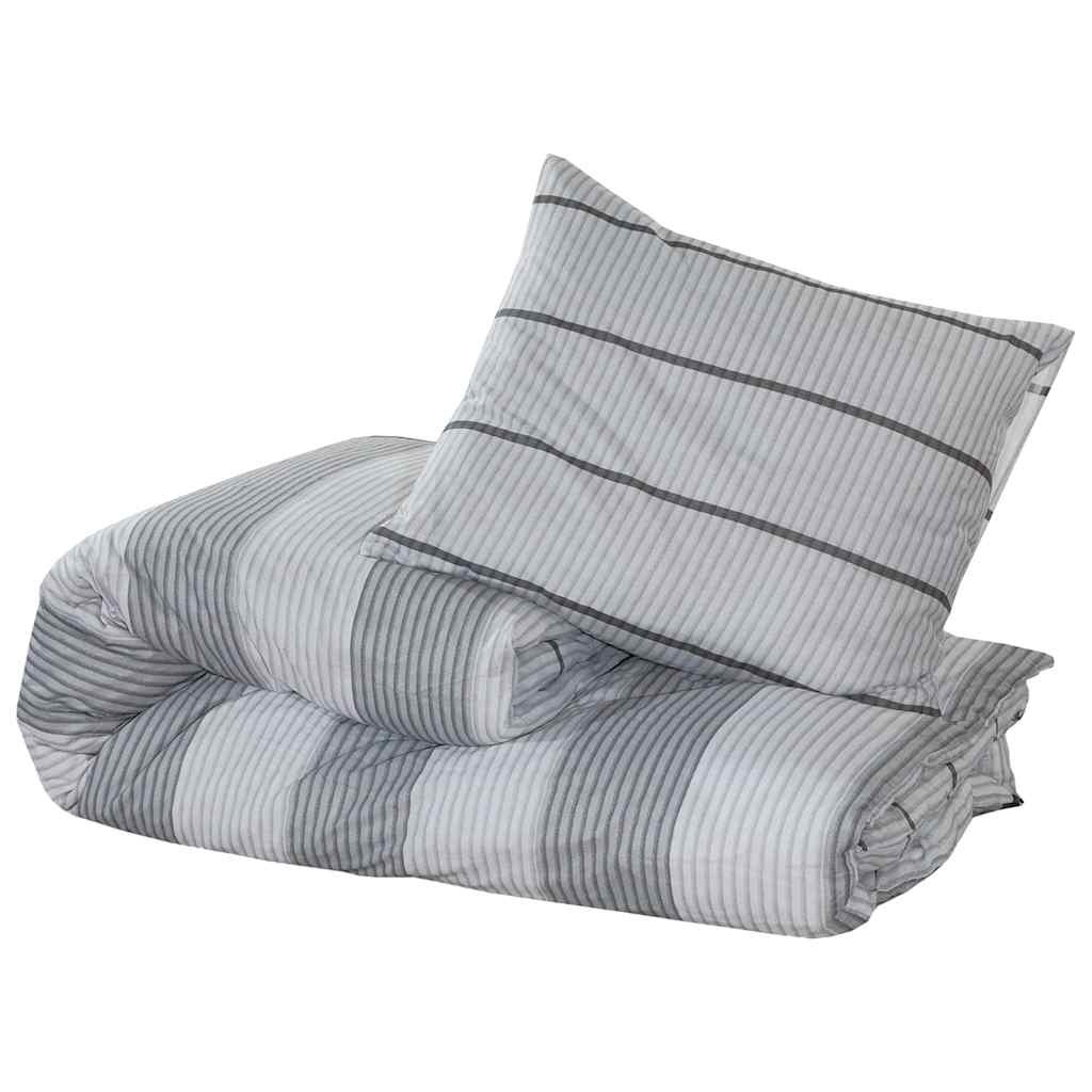Vidaxl Duvet Crossing Set 225x220 cm bomuldsgrå