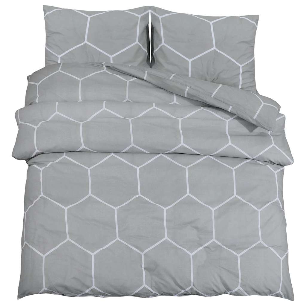Vidaxl Duvet Crossing Set 200x200 cm bomuld grå