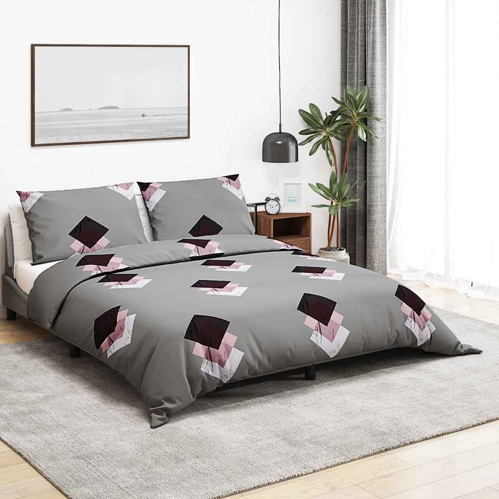 Vidaxl Duvet Crossing Set 200x200 cm bomuld grå