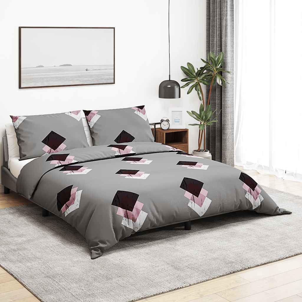 Vidaxl dyneoverskridende sæt 200x220 cm bomuldsgrå