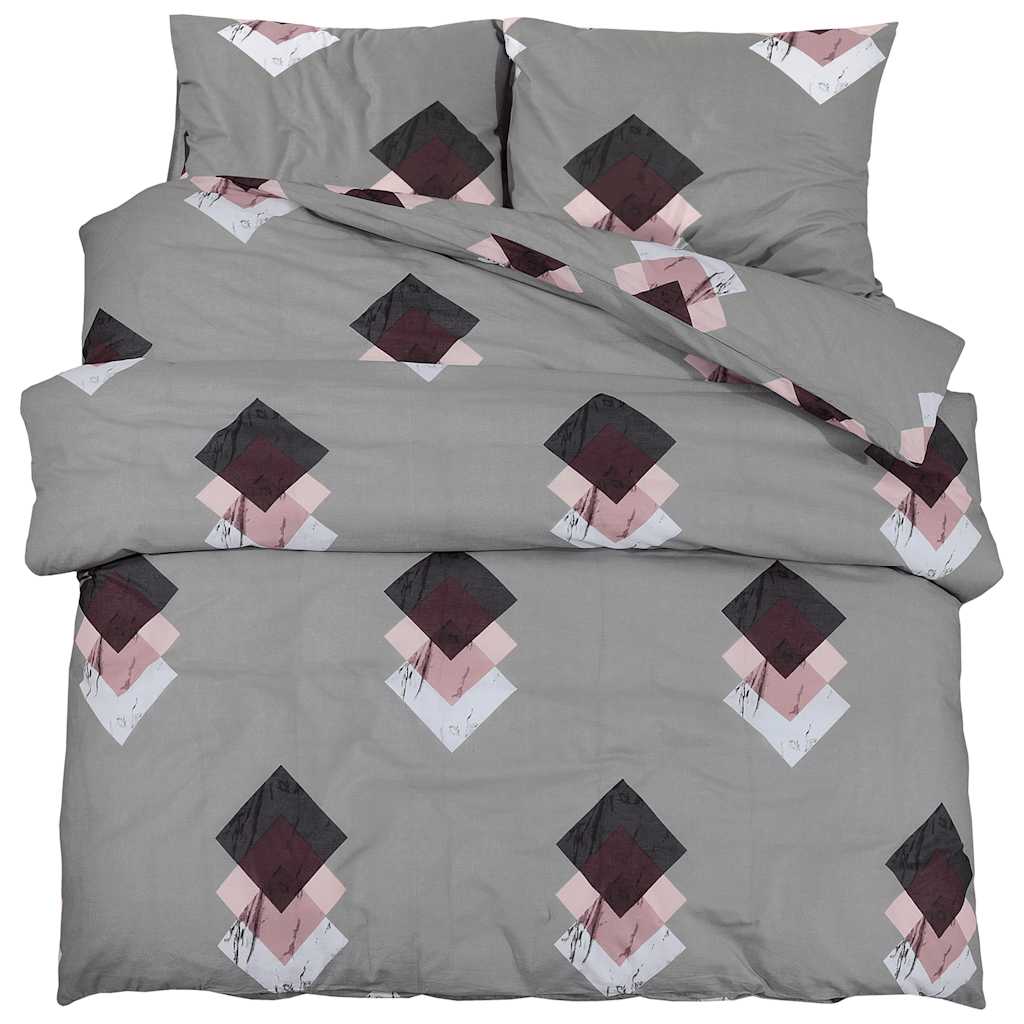 Vidaxl Duvet Crossing Set 225x220 cm bomuldsgrå